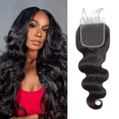 Vista 10 de Pelucas de cabello humano con cierre de encaje 4x4, onda corporal, cierre de encaje transparente, parte libre, 100% cabello humano brasileño virgen