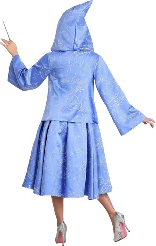 Vista 4 de Disfraz de hada madrina de talla grande para adultos disfraz de cosplay de Cenicienta para mujer Azul Patchwork
