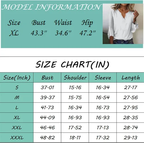 Vista 6 de Lindas camisetas de otoño para mujer, blusas sueltas casuales con cuello en V estampadas, blusas de manga 34