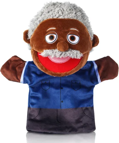 Vista 9 de 1 pieza de marionetas de mano familiares de 12 pulgadas, abuelos, mamá y papá, hermano y hermana, marionetas de mano de peluche para niños, juguetes
