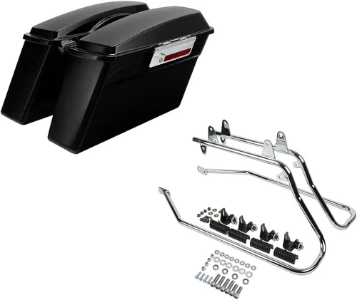 Vista 18 de SLMOTO Alforjas rígidas para Harley Electra Road King Glide 1994-2013 peltre Denim