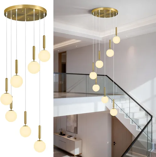 Vista 12 de Lámpara Colgante Negra Moderna Accesorio de Luz Colgante para Isla de Cocina de Mediados de Siglo con Lámpara Colgante de Globo Iluminación Colgante