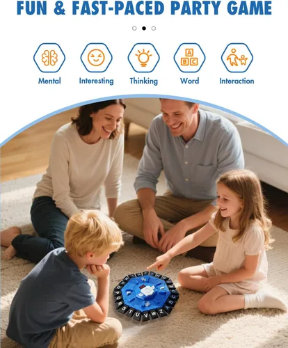 Vista 9 de Juego de palabras, juegos de mesa familiares con temporizador de pantalla y 2 modos, juegos de presión de 24 letras de ritmo rápido, juego
