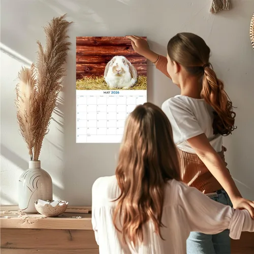 Vista 344 de Calendario de grises africanos 2025 2026 – Planificador mensual de pared de aves africanas – 12 x 18 pulgadas (abierto), calendario de pared