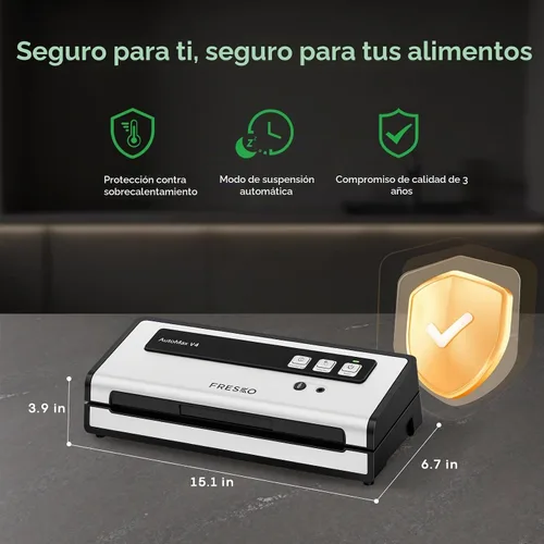 Vista 8 de FRESKO Máquina selladora al vacío con detección automática de bolsas, juego de accesorios al vacío de tarro Mason, doble sellado térmico, fácil