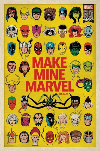 Vista 5 de Trends International Marvel Comics - Póster de 80 aniversario de Marvel - Póster de pared grupal, 22.375 x 34 pulgadas, versión sin marco
