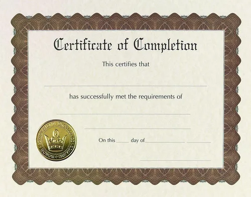 Vista 3 de Gran papeles. Certificado de finalización, preimpreso, capa de oro, en relieve, 8.5" x 11", 6 unidades (930400)