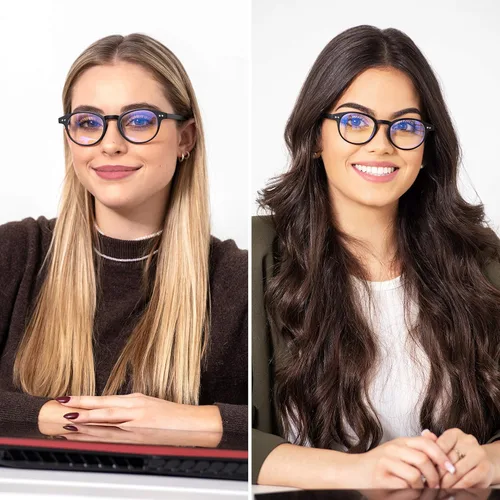 Vista 6 de Readerest Round Blue Light Reading Glasses - Computer Glasses w/Spring Hinges - UV Protection, Anti Glare & Eye Strain