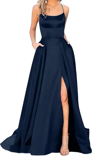 Vista 2 de Vestidos de invitada de boda para mujer, ajustado, para fiesta, club, cóctel, maxi vestido largo, vestido formal con abertura, vestido de fiesta