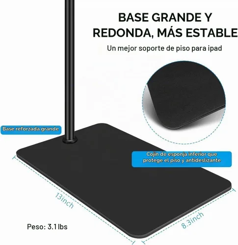 Vista 6 de Soporte de Piso para Micrófono para Blue Yeti, Nano, Snowball, HyperX, Razer, Logitech USB y Micrófono de Condensador, Brazo Articulado Ajustable