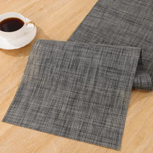 Vista 16 de SHACOS - Caminos de mesa de vinilo tejido, lavables, para uso en interiores o exteriores, fáciles de limpiar
