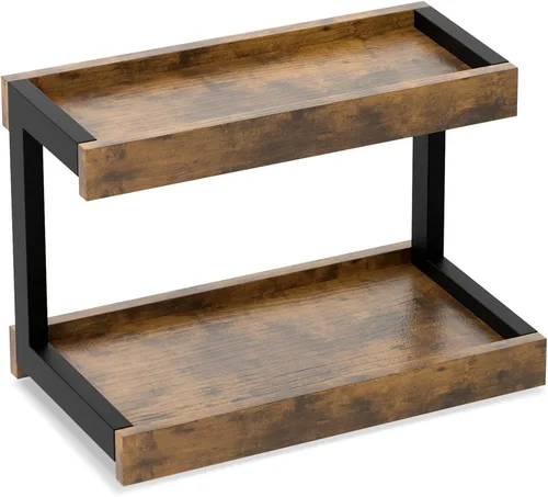 Vista 12 de MARTY Organizador de Especias de 2 Niveles para Encimera, 15.8''L Estación de Café/Organizador de Baño para Encimera, Estante de Mostrador
