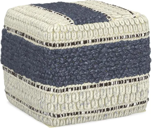 Vista 21 de SIMPLIHOME Fredrik - Puf cuadrado – Otomano de cuero genuino tejido de 18 pulgadas de ancho en negro, reposapiés estilo bohemio o asiento adicional