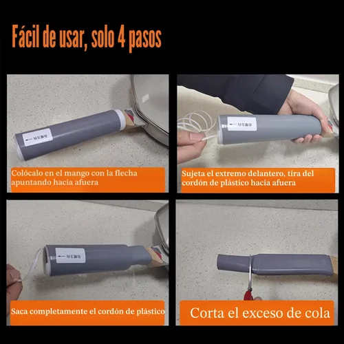 Vista 3 de 3 fundas de silicona para mango de olla resistentes al calor, funda de mango de hierro fundido, funda retráctil de silicona para mango de olla