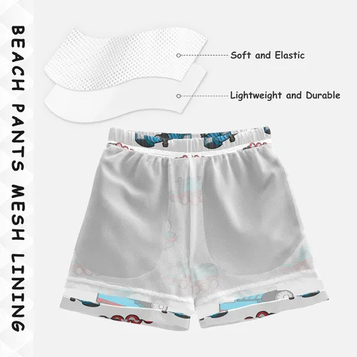 Vista 3 de Aflyko Pantalones cortos de baño para niños, traje de baño para niñas, traje de baño de playa de secado rápido para todo el día Multi- Azul Rojo