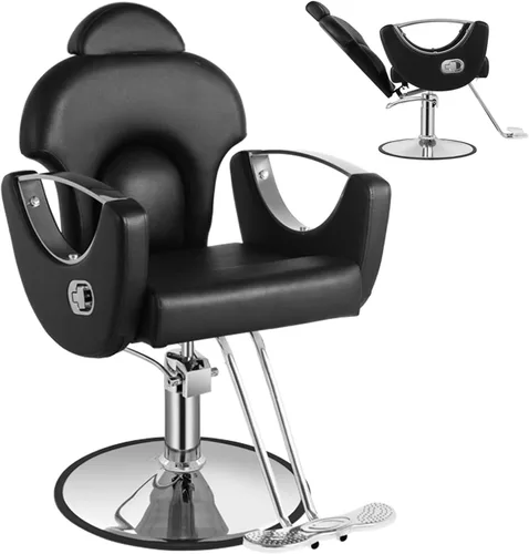 Vista 11 de Silla de salón, silla reclinable para estilista, silla de peluquería con bomba hidráulica resistente, silla de peluquería para peluquería trenzada