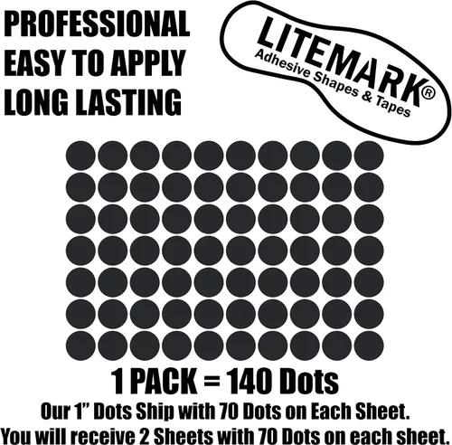 Vista 3 de LiteMark Calcomanías extra pequeñas, puntos de vinilo extraíbles, calcomanías circulares con acabado mate, calcomanías redondas para pared de aula