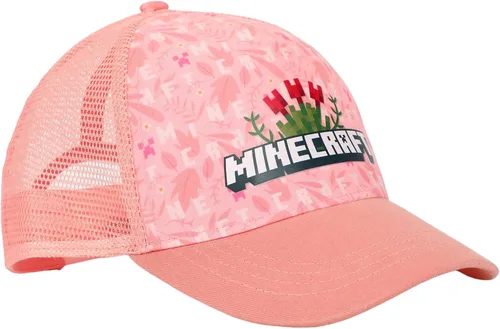 Vista 2 de Minecraft Roses - Gorra de béisbol con espalda de malla rosa para niña, Multi colorido