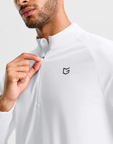 Vista 4 de G Gradual Camisetas deportivas de manga larga con cremallera de un cuarto Blanco