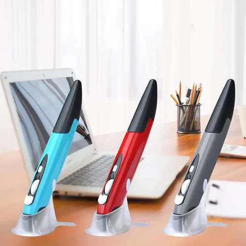 Vista 6 de lychee Ratón óptico inalámbrico de bolsillo, 2.4 GHZ USB inalámbrico óptico mini ratón de aire para PC, portátil, computadora portátil Mac (azul)