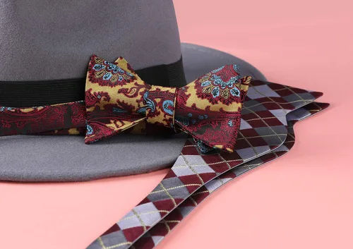 Vista 99 de HISDERN Pajaritas para hombre, corbatín de cachemira para hombre, corbata de lazo y bolsillo cuadrado, juego formal de esmoquin para boda