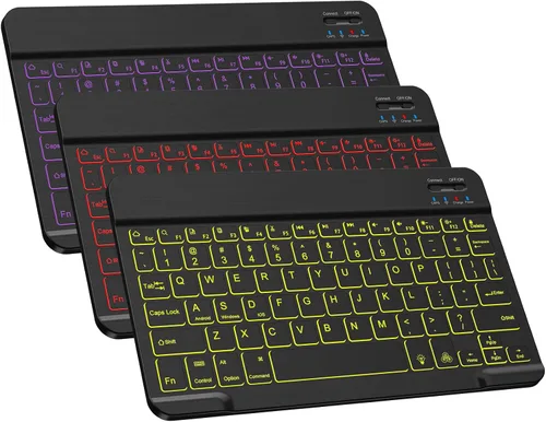 Vista 5 de DTTO Teclado Bluetooth, teclado inalámbrico recargable y funda de cuero de alta calidad con correa de mano incorporada para Samsung Galaxy Tab A8