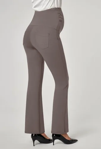 Vista 2 de Ewedoos Pantalones de maternidad pantalones de trabajo laterales fruncidos con bolsillos sobre el vientre, pantalones de vestir de embarazo
