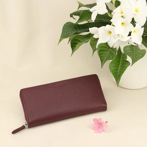Vista 7 de BOTANNER Cartera para mujer, piel auténtica, 2 compartimentos para billetes, bolsa con cremallera para monedas, 8 ranuras para tarjetas de crédito