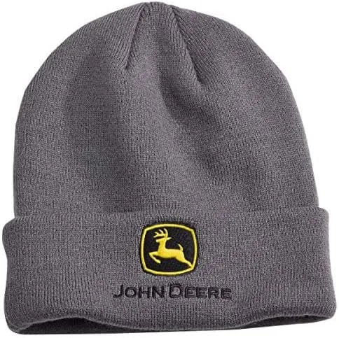 Vista 2 de John Deere Gorro de punto con puño de carbón - LP69128, Gris