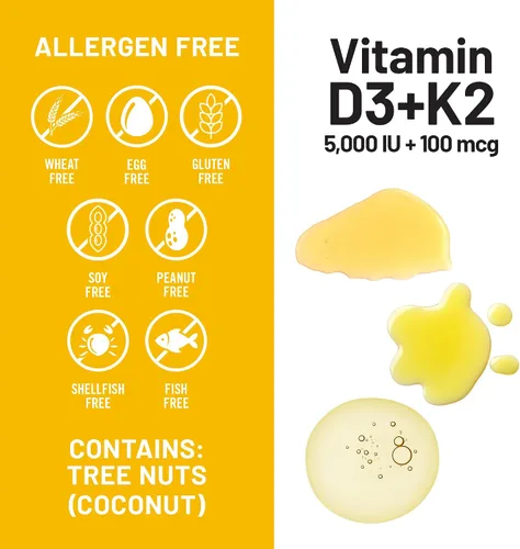 Vista 20 de NatureWise Vitamina D3 1000UI + K2 (MK7) 100mcg con aceite de coco orgánico extra virgen - Apoya la absorción de calcio, la salud ósea e inmune