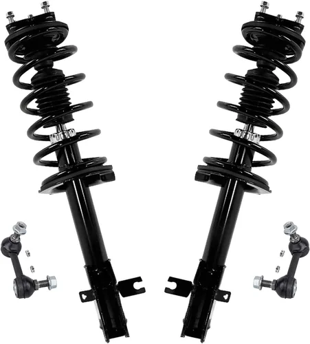 Vista 64 de Detroit Axle - Kit de 4 piezas RWD Puntales Delanteros Barras Estabilizadoras para Ford F-150 2021 2022 2023 2024, 2 Puntales con Resorte Helicoidal