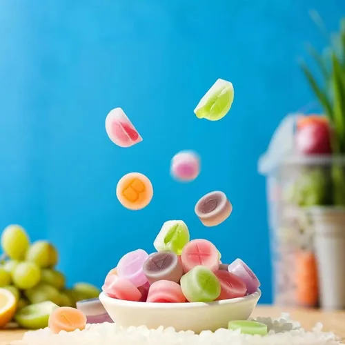Vista 2 de Caramelos de cera masticables con centro de jarabe dulce, 7.05 onzas, sabores de frutas mixtas, múltiples formas, para eventos sociales (7.05 oz)