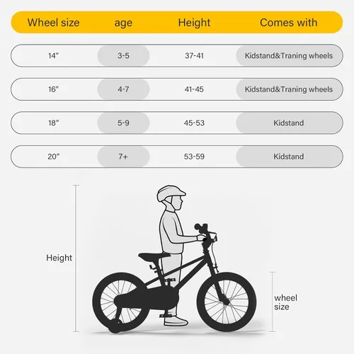 Vista 3 de lecoco Bicicleta infantil para niños y niñas, bicicleta infantil de 14, 16, 18 pulgadas, con ruedas de entrenamiento, frenos de pedal, freno de mano