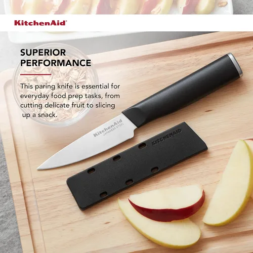 Vista 3 de KitchenAid - Cuchillo de pelar clásico con protector de extremo y cubierta de hoja a medida, de 3.5 pulgadas, cuchillo de cocina afilado, hoja