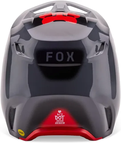 Vista 4 de Fox Racing Casco Unisex V1 para Motocross y Bicicleta de Tierra, Gris/Rojo, Extra Pequeño