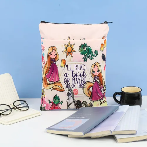 Vista 6 de KEYCHIN Funda de libro de pelo dorado de princesa, regalos de cuento de hadas de princesa, leeré un libro o tal vez dos o tres protectores dorados