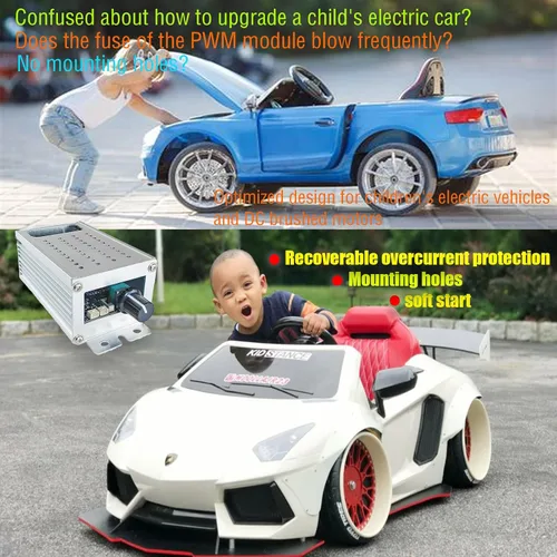 Vista 3 de Controlador de velocidad de motor CC con arranque suave/parada suave, velocidad variable, protección recuperable contra sobrecorriente, control