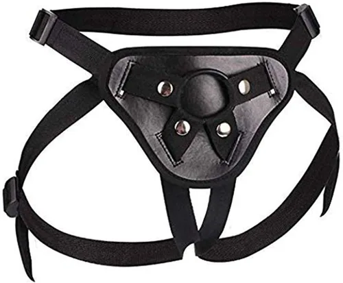 Vista 3 de JARRAS Arnés con correa para mujer, bragas negras sin tirantes con cinturón ajustable para parejas, IOE, Negro