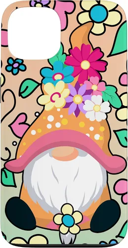 Vista 7 de Funda para iPhone XR con diseño de gnomo de verano y flores de margarita
