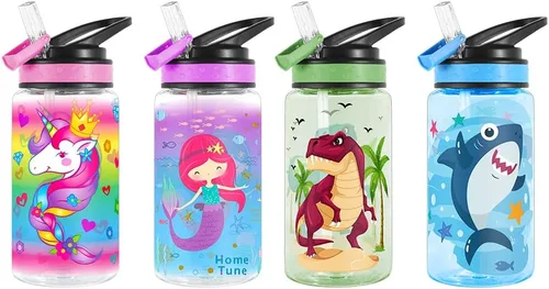 Vista 6 de Botella de agua de 15 onzas para niños, niñas, niños, escuela Dinosaurio