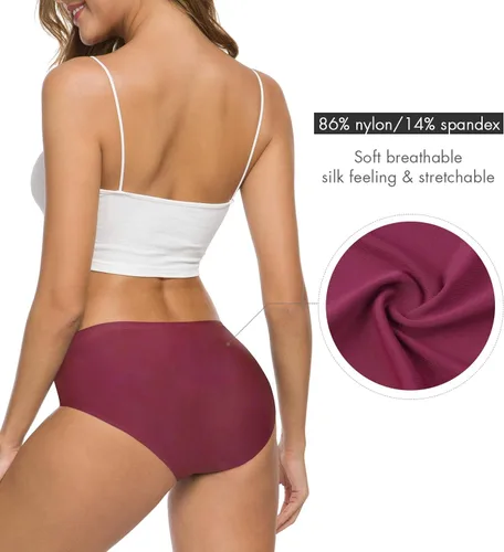 Vista 4 de Altheanray - Ropa interior sin costuras para mujer, ropa interior de bikini suave y elástica, paquete múltiple