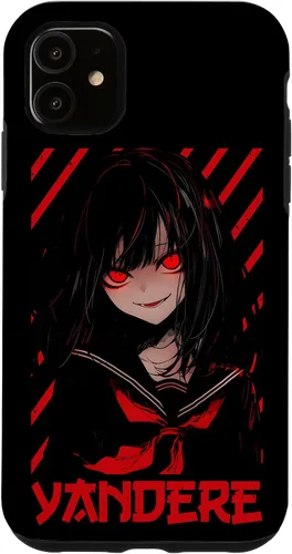 Vista 8 de Funda para iPhone 16 Yandere Anime Girl Kawaii Emo Goth Otaku Anime Manga Lover