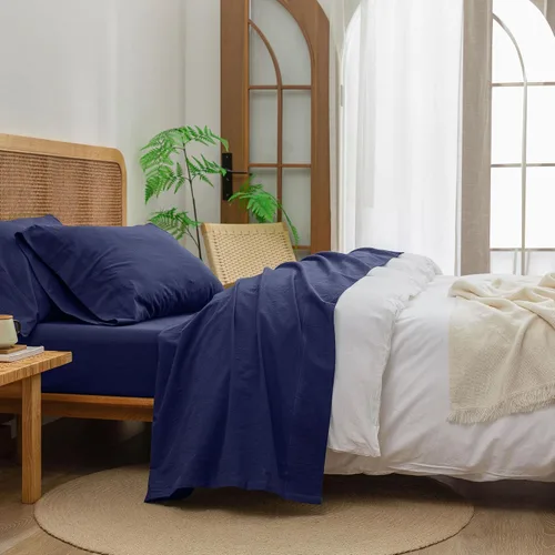 Vista 32 de BESTOUCH Juego de sábanas 100% algodón lavado, tacto de lino, súper suave, cómodo, elegante, ligero, juego de ropa de cama de 3 piezas, color gris