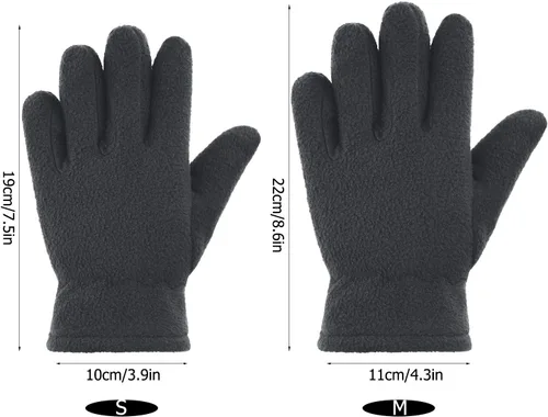 Vista 2 de SATINIOR 3 pares de guantes de invierno de forro polar para niños, guantes cálidos de dedos completos para niños, niñas, niños, suministros