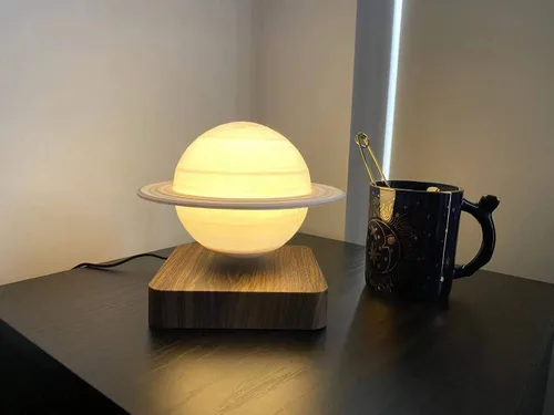 Vista 5 de Luz nocturna de luna magnética flotante planeta lámpara interior impresión 3D LED cabecera enfermería regalo creativo lámpara de mesa