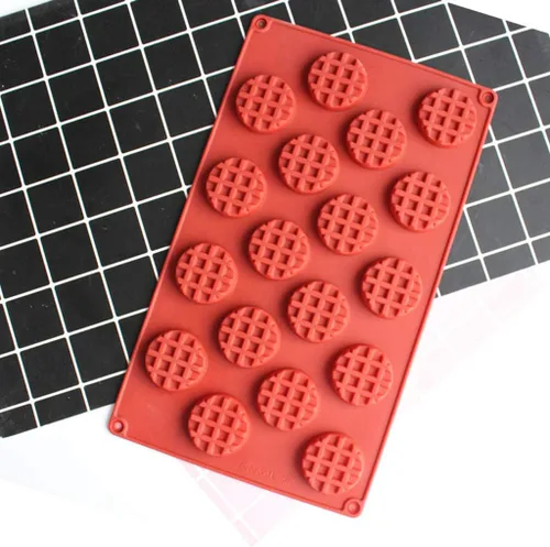 Vista 5 de Juego de 2 piezas/juego de moldes de silicona para gofres de 18/20 cavidades, molde para hornear galletas, molde para hornear, herramienta