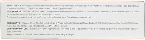 Vista 2 de Gel tópico corporal de mentol, árnica, caléndula y aloe homeopático