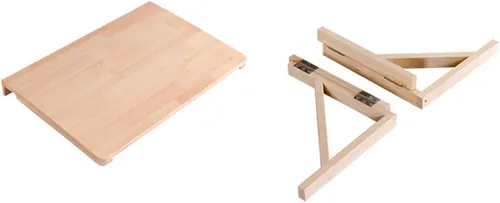 Vista 7 de Mesa flotante de hojas colgantes para montar en la pared, mesa de comedor plegable de madera maciza, escritorio de computadora multifunción, mesa