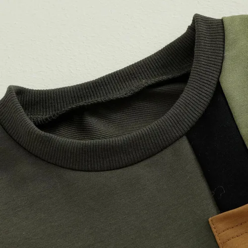 Vista 79 de Conjunto de sudadera de manga larga con cuello redondo y pantalones deportivos para bebés, ropa de invierno para bebé