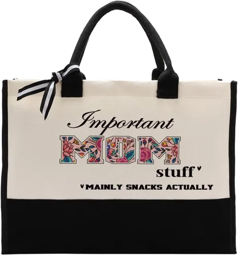 Vista 15 de Gkwa Canvas Tote Bag for Gifting, Women Cotton Canvas Bag, Reusable Shopping Bag Negro